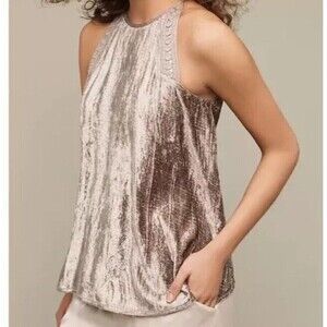 Anthropologie Blank London Swing blouse S Fairy Crushed Velvet Whimsigoth